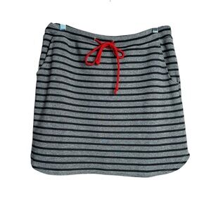 Sundry Saturday Stripe Skirt Size 1 Small Gray Pull On Athleisure Drawstring